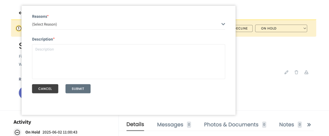 Decline Service Request 1