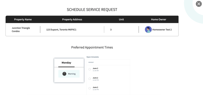 Schedule Service Request 1