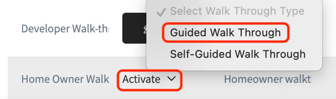Activate Guided Walkthrough